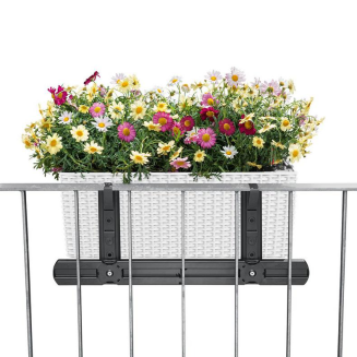  Balcony holders for Lechuza Balconera flower pots, black - 2
