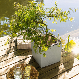 Lechuza Canto Stone flowerpot 40 LED cube white quartz - 11