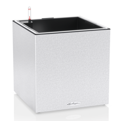 Lechuza Canto Stone flowerpot 40 LED cube white quartz