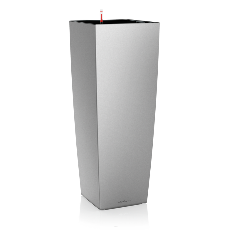  Lechuza Cubico Alto Premium 40 flowerpot silver metallic
