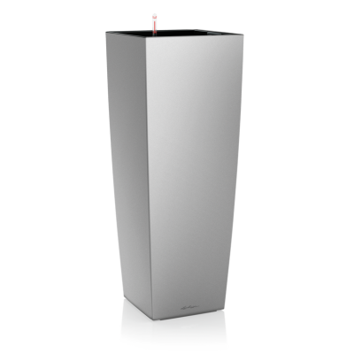  Lechuza Cubico Alto Premium 40 flowerpot silver metallic