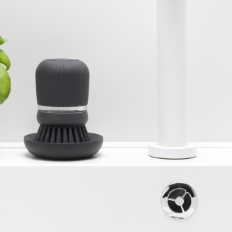  Brabantia Sink Side dishwashing brush with liquid dispenser, dark gray - 6