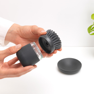  Brabantia Sink Side dishwashing brush with liquid dispenser, dark gray - 7