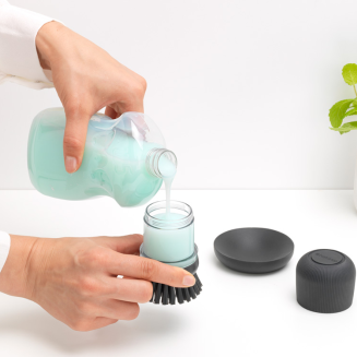  Brabantia Sink Side dishwashing brush with liquid dispenser, dark gray - 9