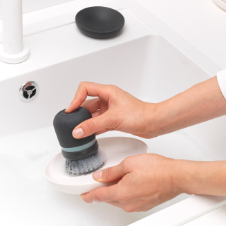  Brabantia Sink Side dishwashing brush with liquid dispenser, dark gray - 11