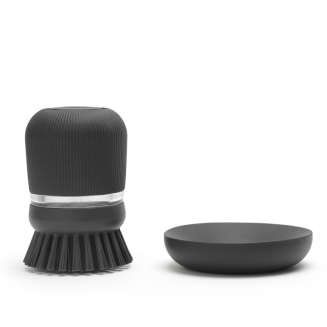  Brabantia Sink Side dishwashing brush with liquid dispenser, dark gray - 3