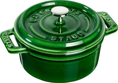  Mini round cast iron pot Staub - 250 ml, Green