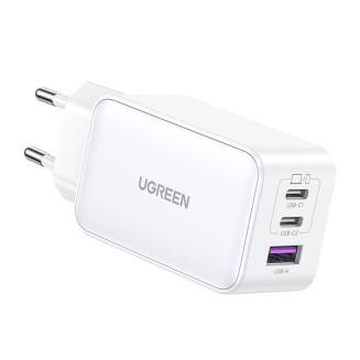 Ładowarka sieciowa UGREEN 15334 Nexode, 2xUSB-C, USB-A 3.0, PD3.0, QC4.0, GaN, 65W (biała) - 3
