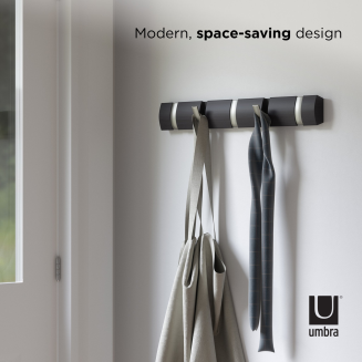  Umbra Flip hanger with 5 Driftwood-Nickel hooks - 6