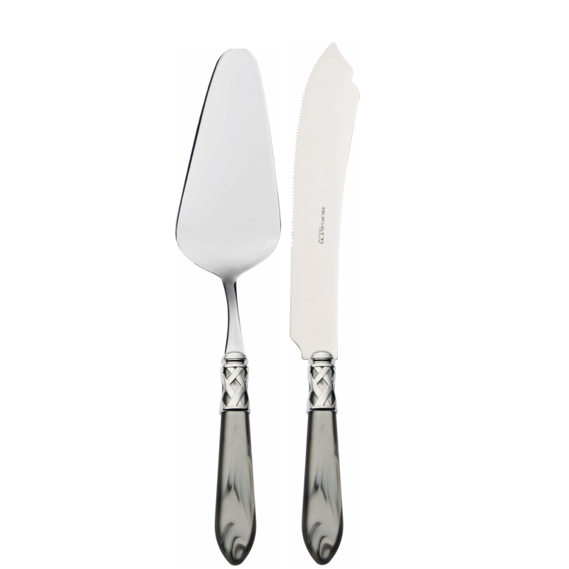 Zestaw do serwowania ciasta Casa Bugatti Aladdin Grey/Steel