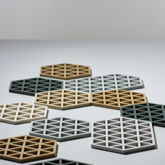 Set of 3 Zone Denmark Triangles coasters Rosemary&Matcha&Taupe - 6