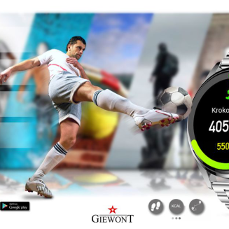 Smartwatch GIEWONT Vertex SmartCall GW450-5 Silver/Carbon Leather - 7