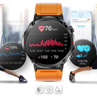 Smartwatch Gravity GT21-2 + Pomarańczowy Pasek Silikonowy - 13