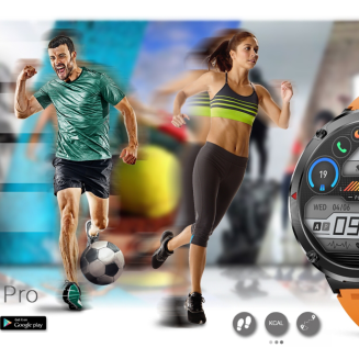 Smartwatch Gravity GT21-2 + Pomarańczowy Pasek Silikonowy - 15