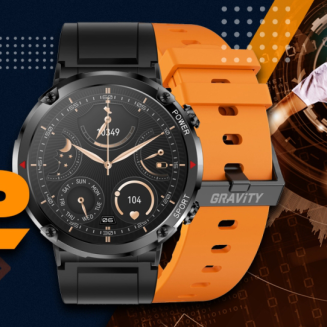 Smartwatch Gravity GT21-2 + Pomarańczowy Pasek Silikonowy - 8