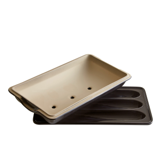 Emile Henry black baking pan for Parisian baguettes - 5