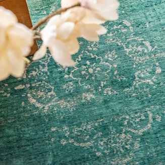  Louis de Poortere Fading World Medallion jade rug - 7