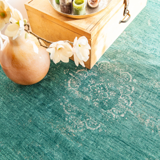  Louis de Poortere Fading World Medallion jade rug - 8