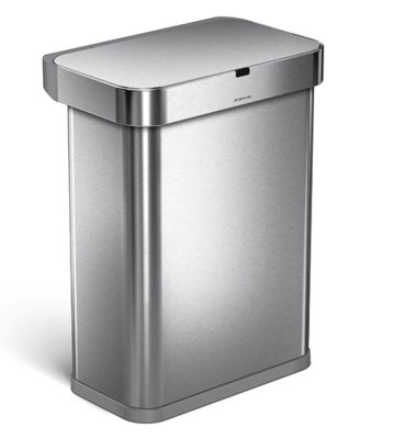  Simplehuman Sensor Liner Pocket 58l basket with motion and voice sensor, steel