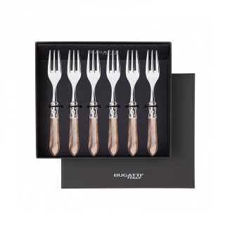 Komplet 6 widelczyków do ciasta w prezentowym opakowaniu Casa Bugatti Aladdin Onyx/Steel - 2