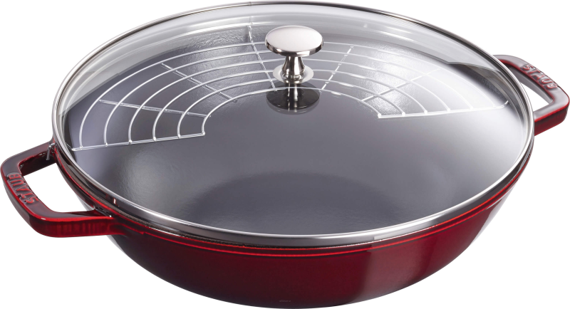  Staub cast iron wok with lid - 30 cm, Grenadine