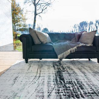  Louis de Poortere Mad Men Griff metro black&white round carpet - 3