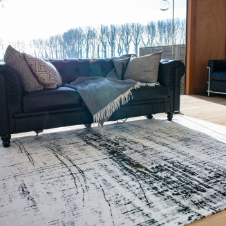  Louis de Poortere Mad Men Griff metro black&white round carpet - 13