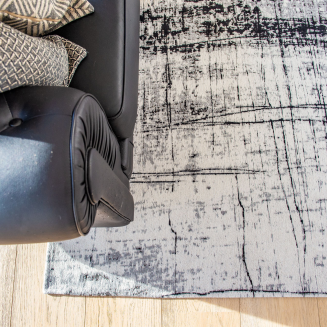  Louis de Poortere Mad Men Griff metro black&white round carpet - 12