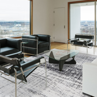  Louis de Poortere Mad Men Griff metro black&white round carpet - 11