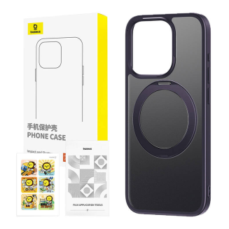 Etui z stojakiem Baseus SkyRing 360° dla iP 14 Pro +szkło hartowane i zestaw do czyszczenia (fioletowy) - 4