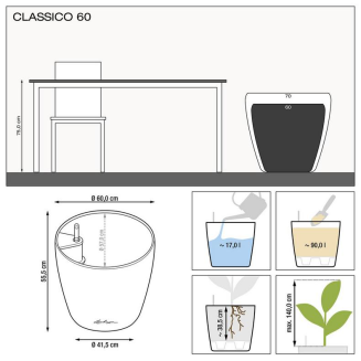  Lechuza Classico Premium 60 flowerpot | 70 anthracite metallic - 4