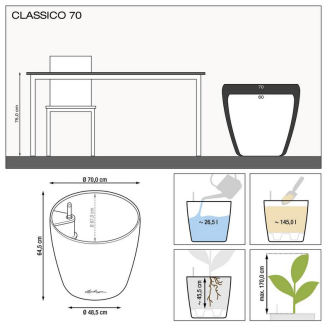  Lechuza Classico Premium 60 flowerpot | 70 anthracite metallic - 5