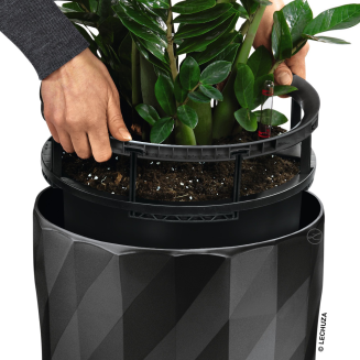 Lechuza Diamante Premium 40 flowerpot, black gloss - 4