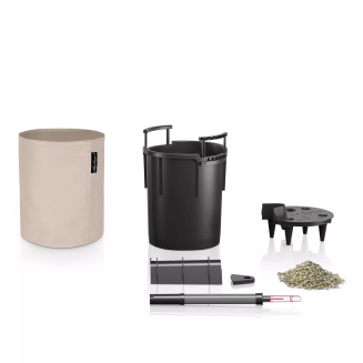  Lechuza Trendcover Leather VEGE 23 planter, cream - 5