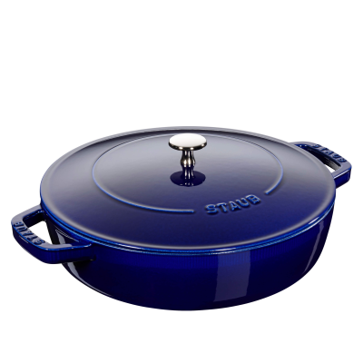  Deep stewing pan with lid Staub - 24 cm, Blue