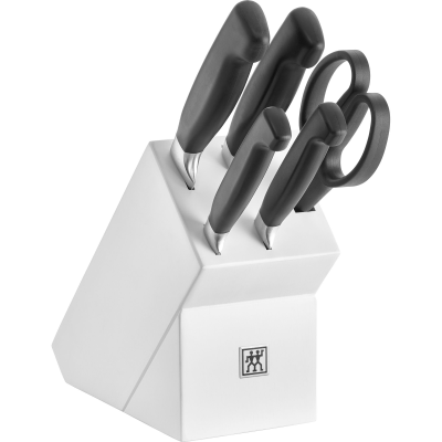  Set of 4 knives in a Zwilling Four Star block, white