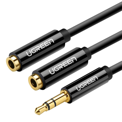Kabel UGREEN AV123 jack 3.5mm-2x jack 3.5mm 25cm (czarny)