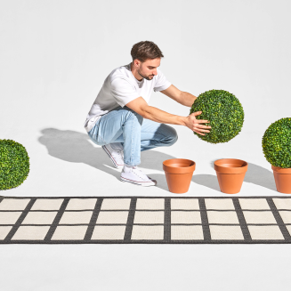 Outdoor rug Fatboy Carpretty Catwalk Checky Black/White 80x200 cm - 2