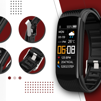 Smartwatch GIEWONT Czarno Biały 2 Paski GW200-2 - 2