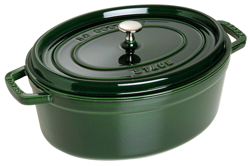  Staub oval cast iron pot - Green, 5.5 ltr