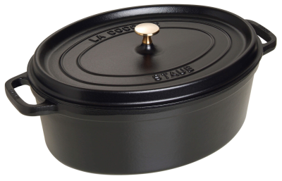 Staub oval cast iron pot - 6.7 ltr, black