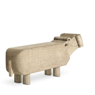  Kay Bojesen Hippo wooden figurine, oak, 21 cm - 4