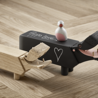  Kay Bojesen Hippo wooden figurine, oak, 21 cm - 5