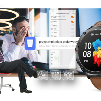 Smartwatch Gravity GT21-4 + Czarny Pasek Silikonowy - 19