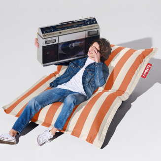 Pufa Fatboy The Original Outdoor Stripe Orange Creme 180x140 cm - 2