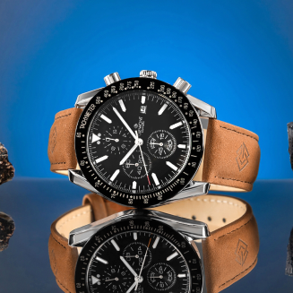 Zegarek Męski Giewont Chronograph Sapphire Brązowo Czarny GW8720-A1 - 5