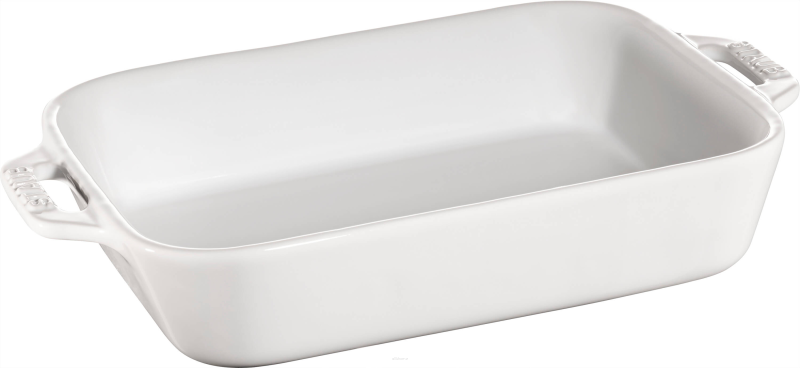  Staub rectangular ceramic platter - 2.4 ltr, white