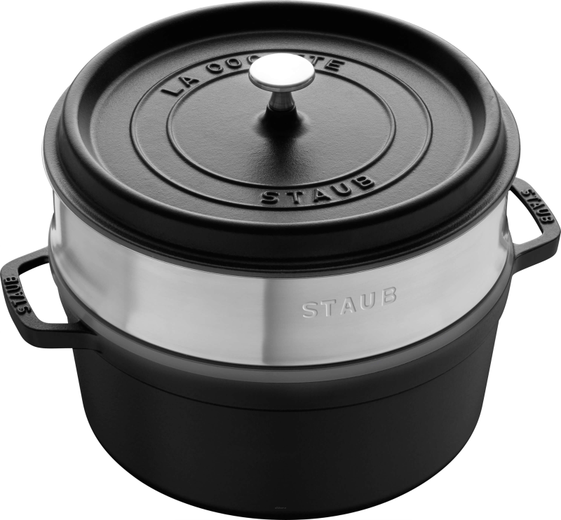  Round cast iron pot with Staub insert - 3.8 ltr, black