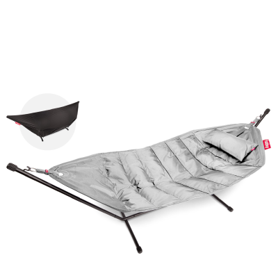  Fatboy Headdemock Deluxe Light Gray hammock with black stand