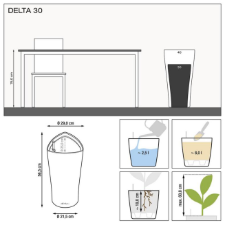  Lechuza Delta Premium 30 plant pot | 40 red gloss - 4
